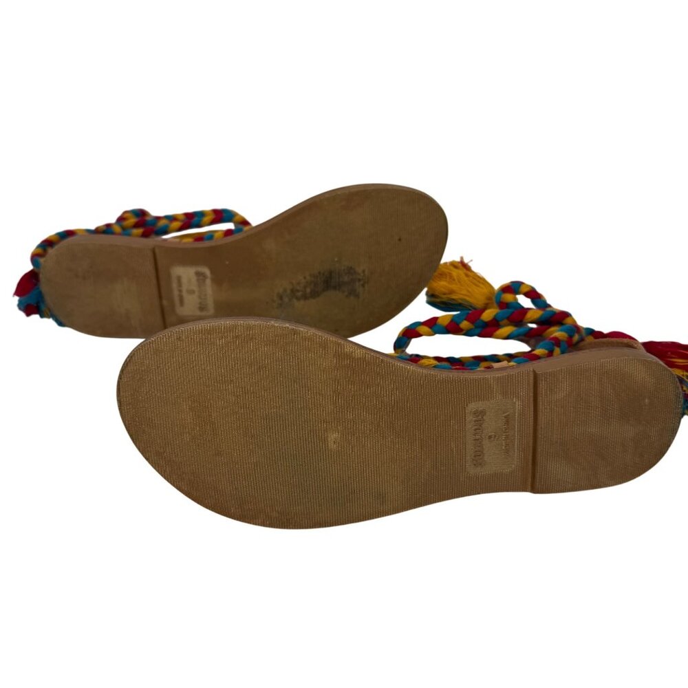 Soludos Multicolor Braided Wraparound Gladiator Sandals Tassel Detail Size 9 - Picture 8 of 9